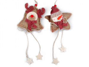 Vánoční jutová dekorace sněhulák, sob