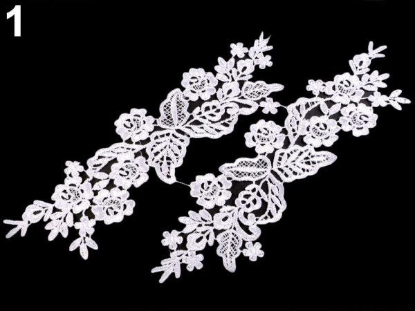 Krajková aplikace / vsadka 9,3x28 cm