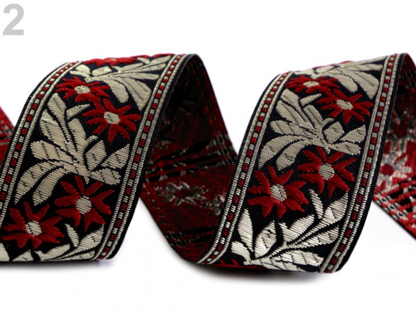 Krojovka vzorovaná / prýmek vyšívaný šíře 40 mm