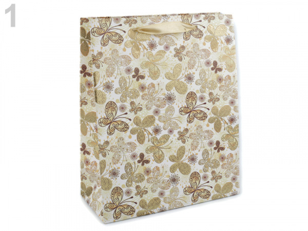 Dárková taška srdce, motýl, puntík, plameňák, střední velikost