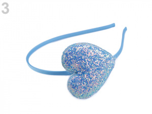 Čelenka do vlasů glitrová se srdcem