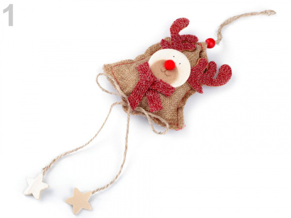 Vánoční jutová dekorace sněhulák, sob