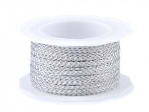 Svatební lurexový provázek / stuha s drátem šíře 2-3 mm