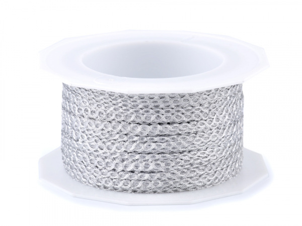 Svatební lurexový provázek / stuha s drátem šíře 2-3 mm