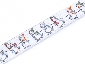 Stuha sněhuláci s drátem šíře 40 mm