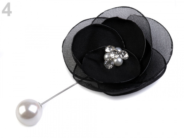 Ozdobný špendlík květ a perla