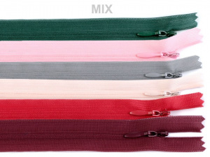 Spirálový zip skrytý šíře 3 mm délka 55 cm dederon