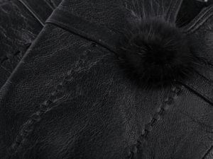 Dámské kožené rukavice s kožešinou