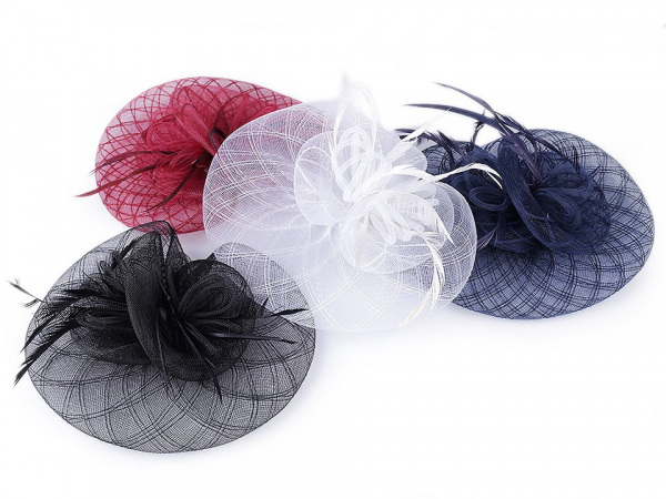 Fascinátor květ s peřím