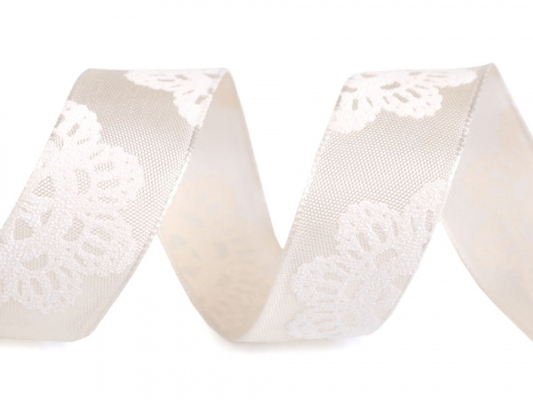 Stuha mandala s drátem šíře 25 mm