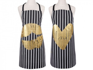 Kuchařská zástěra pusa, srdce 55x68 cm