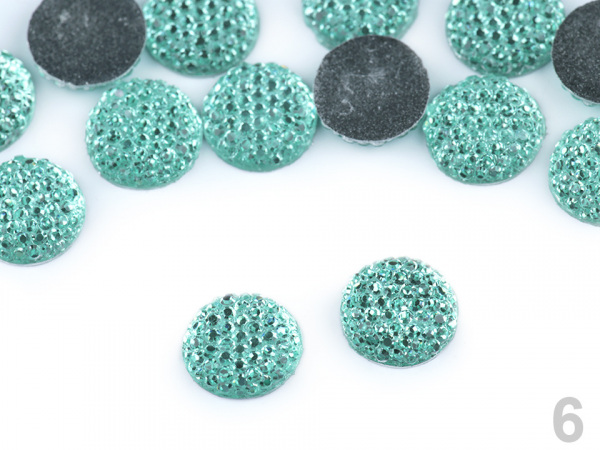 Broušené kamínky / kabošony Ø12 mm k nalepení