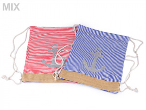 Vak na záda  námořnický kotva s glitry 32x41 cm