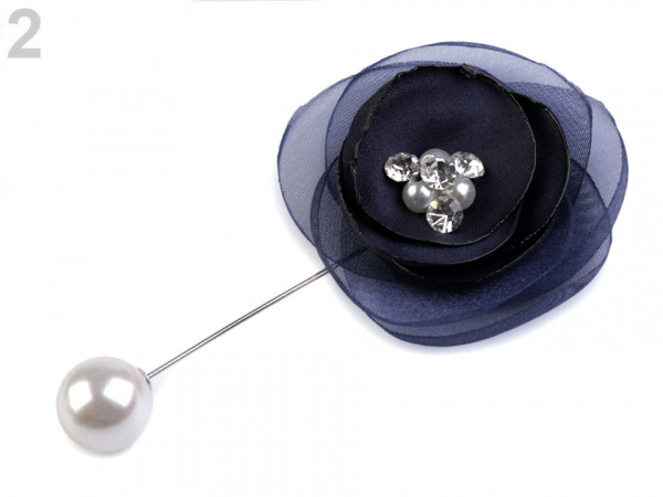 Ozdobný špendlík květ a perla