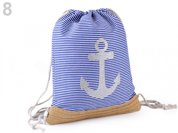 Vak na záda  námořnický kotva s glitry 32x41 cm