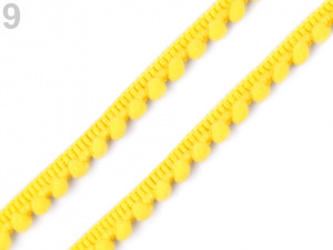 Prýmek šíře 11 mm s bambulkami Ø5 mm