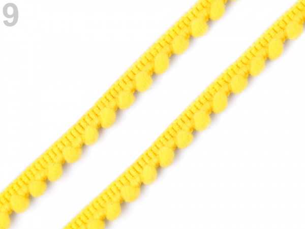 Prýmek šíře 11 mm s bambulkami Ø5 mm