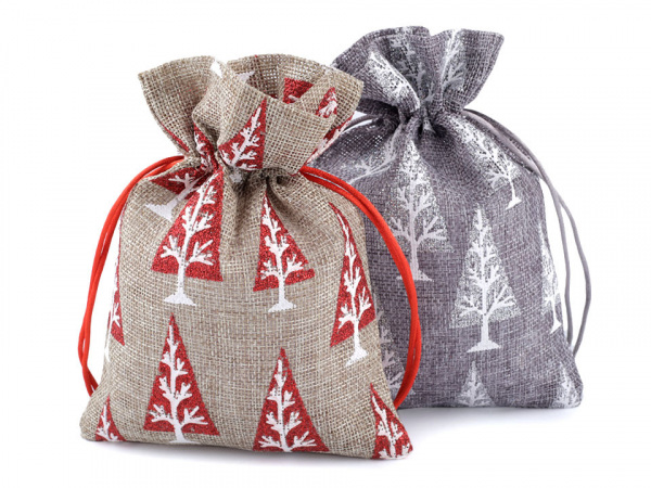 Dárkový vánoční pytlík 13x18 cm imitace juty