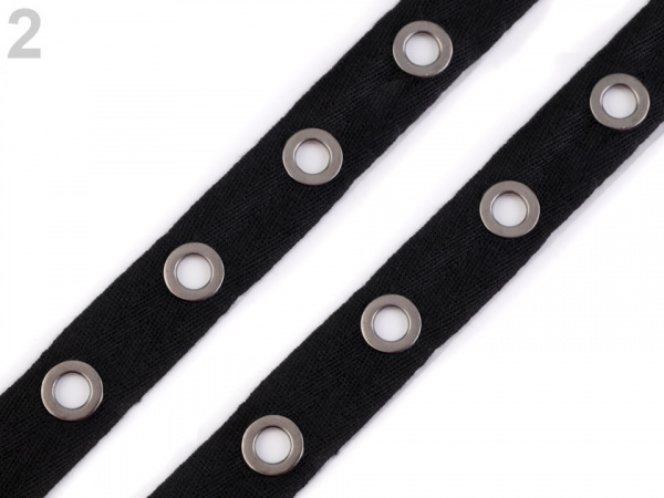 Prýmek / průchodky na bavlněné stuze šíře 24 mm