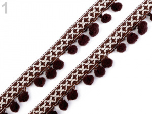 Prýmek šíře 35 mm s bambulkami Ø12 mm