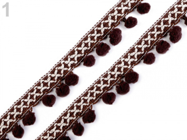 Prýmek šíře 35 mm s bambulkami Ø12 mm