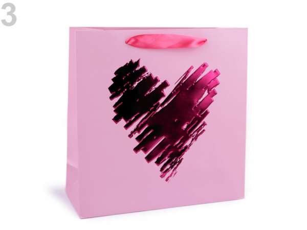 Dárková taška srdce, motýl, puntík, plameňák, střední velikost