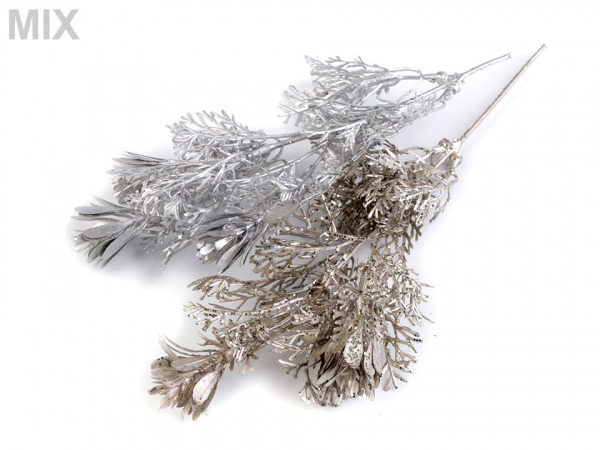 Vánoční větvička se šiškou a glitry