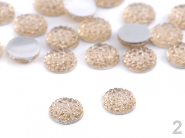 Broušené kamínky / kabošony Ø8 mm k nalepení