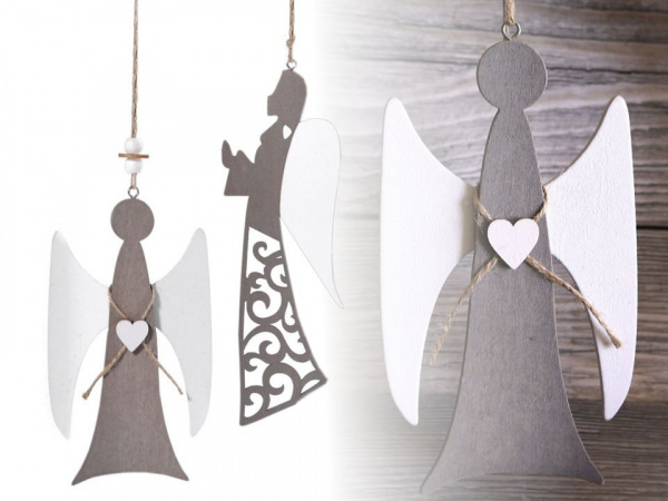 Dřevěný anděl k zavěšení