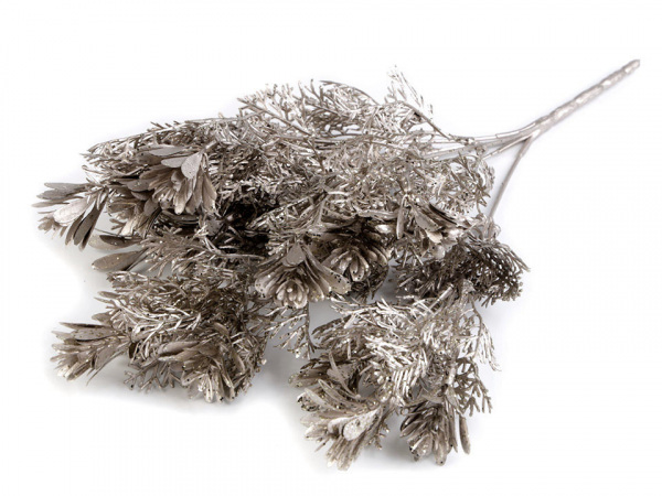 Vánoční větvička se šiškou a glitry