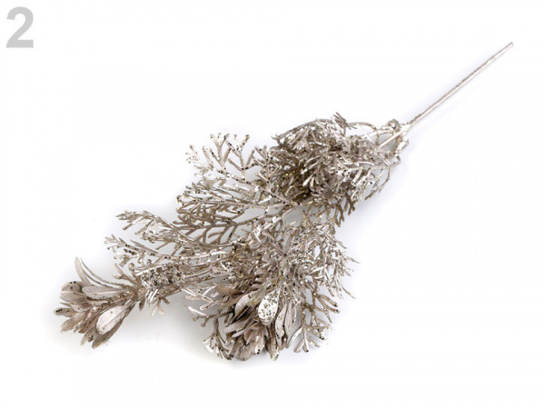 Vánoční větvička se šiškou a glitry