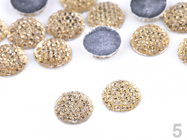 Broušené kamínky / kabošony Ø12 mm k nalepení