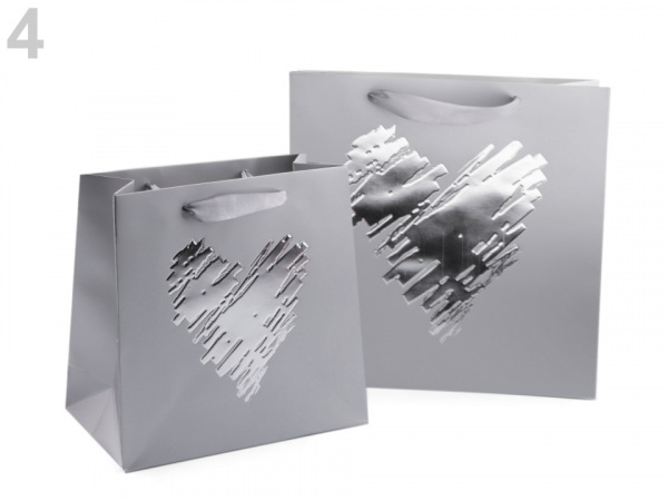 Dárková taška srdce, motýl, puntík, plameňák, sada 2 velikostí