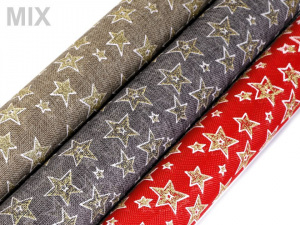 Imitace juty šíře 48 cm hvězdy