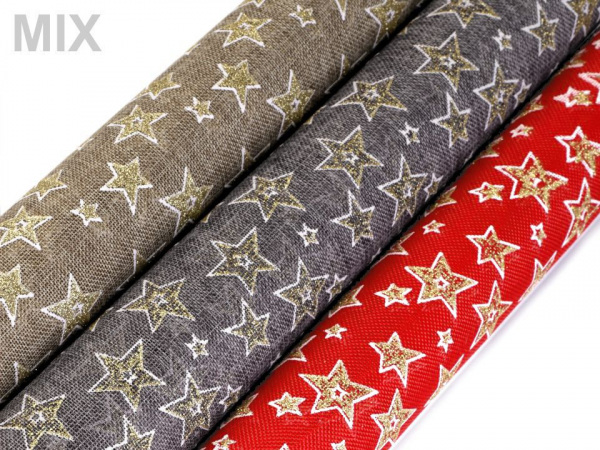 Imitace juty šíře 48 cm hvězdy