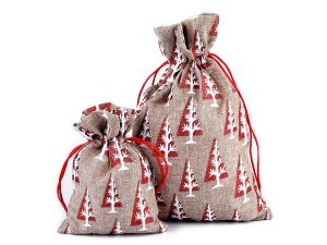 Dárkový pytlík stromeček 20x30 cm imitace juty