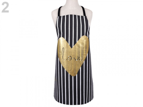 Kuchařská zástěra pusa, srdce 55x68 cm