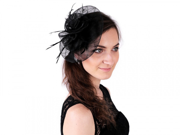 Fascinátor květ s peřím