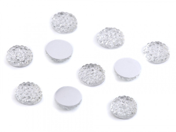 Broušené kamínky / kabošony Ø8 mm k nalepení