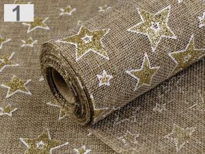 Imitace juty šíře 48 cm hvězdy