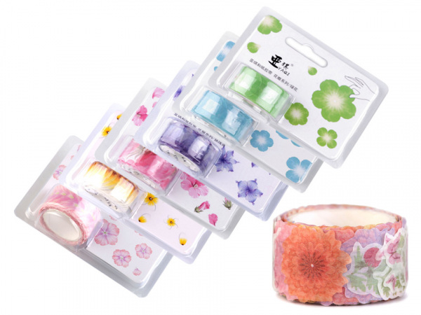 Washi samolepky květ, čtyřlístek