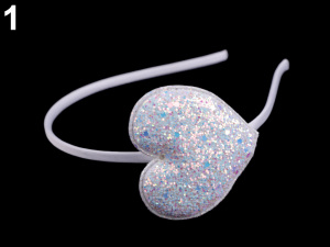 Čelenka do vlasů glitrová se srdcem