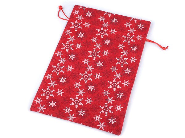 Vánoční dárkový pytlík vločky 20x30 cm
