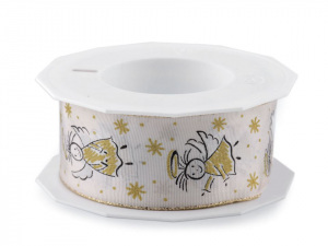 Stuha andělé s drátem šíře 40 mm