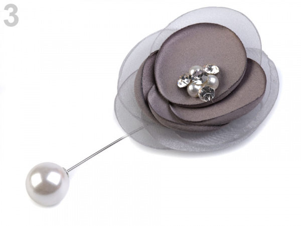 Ozdobný špendlík květ a perla