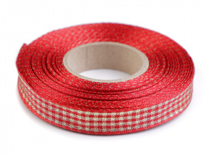 Stuha s lurexem a drátem šíře 15 mm