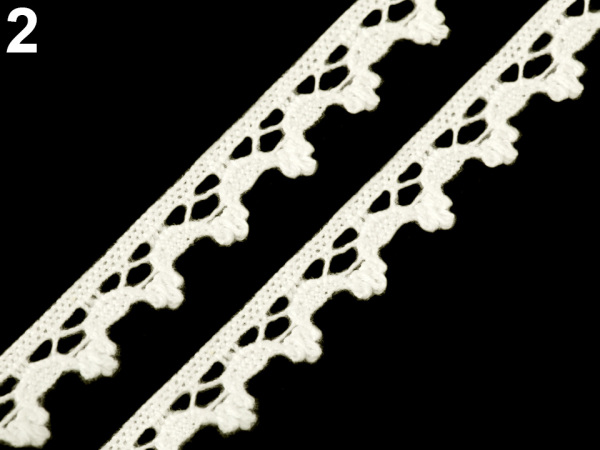 Bavlněná krajka paličkovaná šíře 12 mm