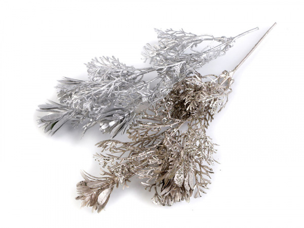 Vánoční větvička se šiškou a glitry