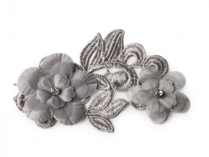 Krajková aplikace / vsadka 3D 6,5x10,5 cm