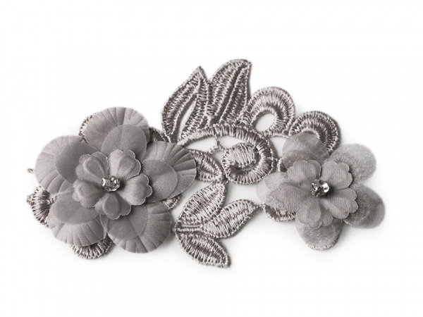 Krajková aplikace / vsadka 3D 6,5x10,5 cm